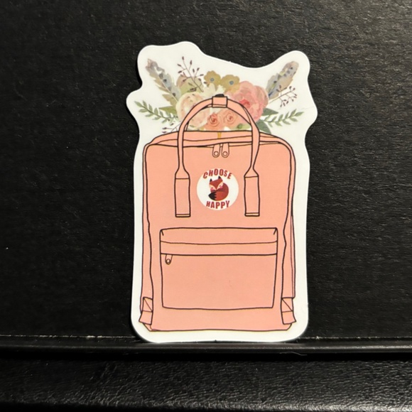 CHOOSE HAPPY FLORAL BACKPACK STICKER - Picture 1 of 1